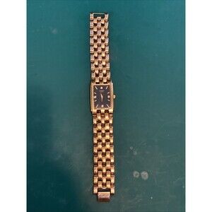 Citizen Gold Bracelet Black Dial Diamond Men's Tank Wrist Watch 1022-K18078CKW